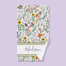 Cuidada colorida Pájaro Boho y patrón floral