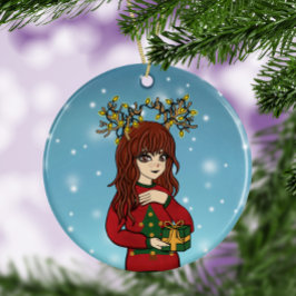 Cuidada decoración de árbol de cerámica de Chica a