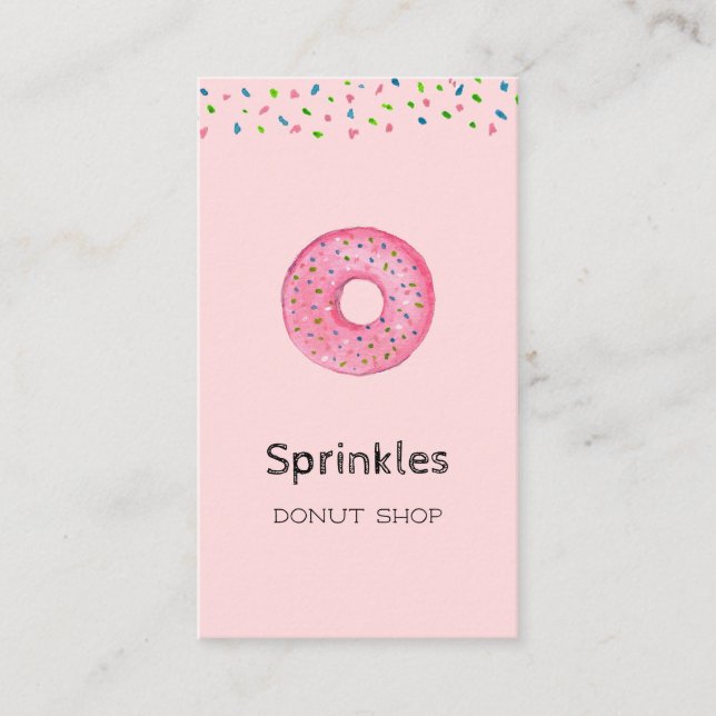 Cuidada donut con rociadas Donut shop tarjeta de p (Anverso)