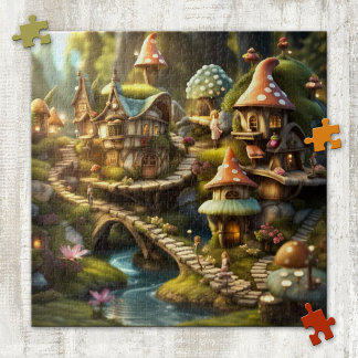 Cuidada fantasía Gnome Mushroom Tale rompecabezas