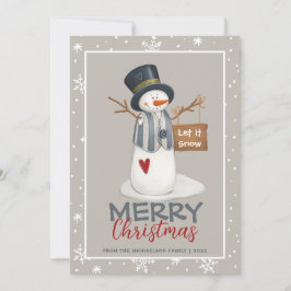 Cuidada Feliz Navidad Snowman Deja La Tarjeta De N