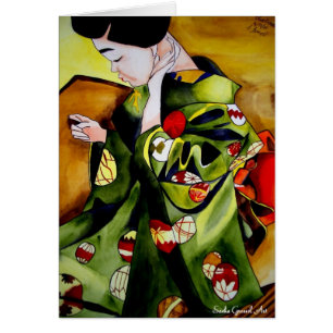 Cuidada geisha japonesa original arte acuático