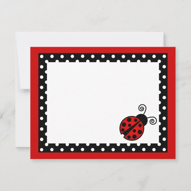 Cuidada Ladybug Rojo Tarjetas de Nota (Anverso)