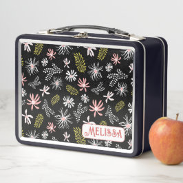 Cuidada Lunchbox personal Metalizado negro y rosa 