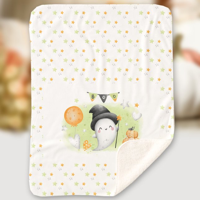 Cuidada manta Sherpa Baby de Halloween (Cute Halloween Baby Sherpa Blanket)