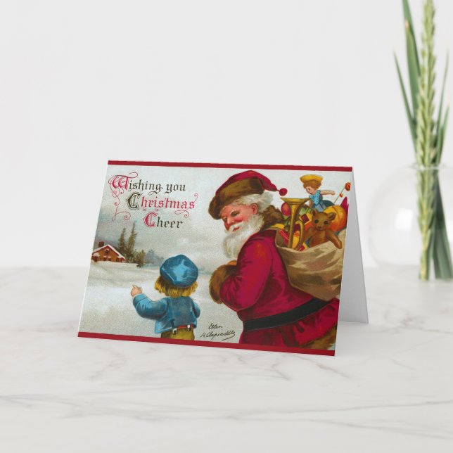 Cuidada mostrando tarjeta de Navidades de mi casa  (Anverso)
