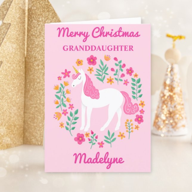 Cuidada nieta de la navidad rosa de unicornio (Subido por el creador)