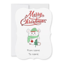 Cuidada Pequeña Hamster Feliz Navidad