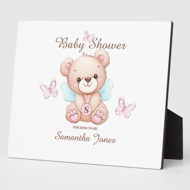 Cuidada placa de mesa de Baby Shower con caballete (Lado)