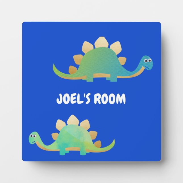 Cuidada placa de tabletas de dinosaurio con caball (Frente)