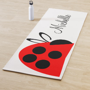 Cuidada Red Black Ladybug Nombre Yoga Mat
