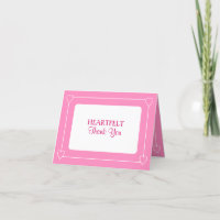 Cuidada tarjeta Baby Shower simple rosa de agradec