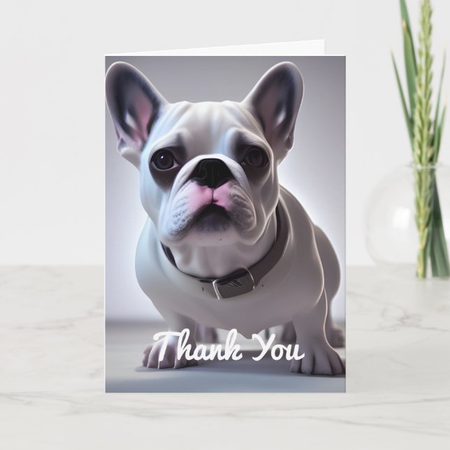 Cuidada tarjeta de agradecimiento al Bulldog franc (Anverso)