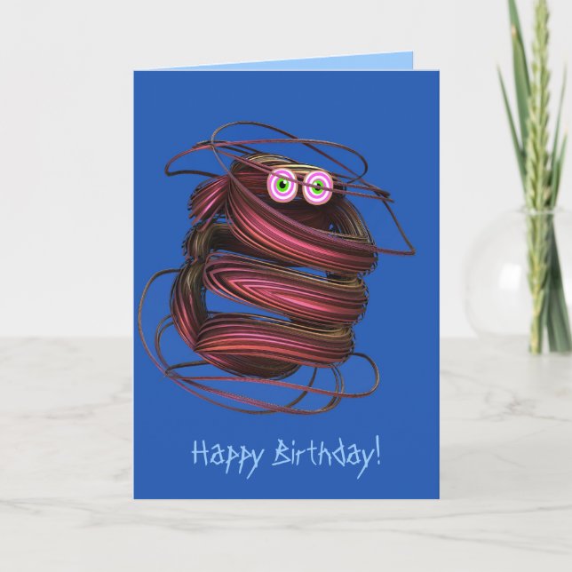 Cuidada tarjeta de cumpleaños con escarabajo de fa (Anverso)