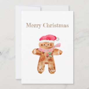 Cuidada tarjeta de Navidades de pan de jengibre