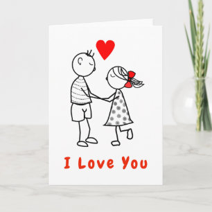 Cuidada tarjeta de pareja romántica con texto - Te