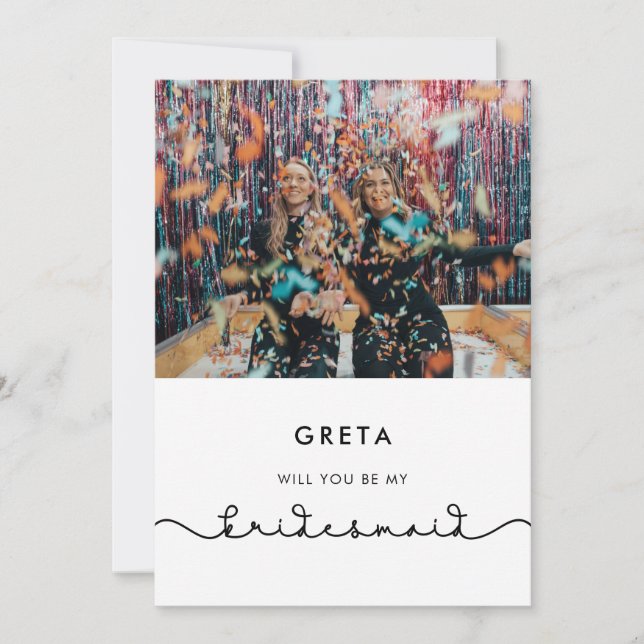 Cuidada tarjeta de propuesta para la dama de honor (Anverso)