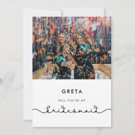 Cuidada tarjeta de propuesta para la dama de honor