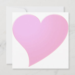 Cuidada tarjeta de San Valentín rosa gran corazón 