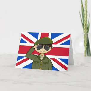 Cuidada tarjeta de soldado del ejército británico