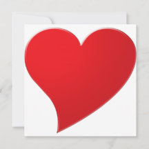 Cuidada tarjeta roja de gran corazón minimalista d