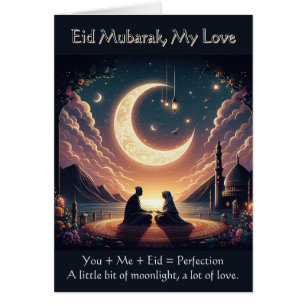 Cuidada tarjeta romántica de Eid - tú y yo - Amor