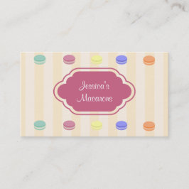 Cuidada y colorida tarjeta de visita Macarons Bake