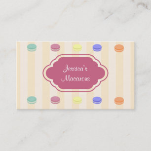 Cuidada y colorida tarjeta de visita Macarons Bake
