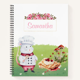 Cuidado chef acuarela libro de cocina floral perso