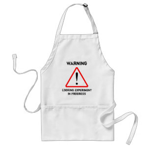"Cuidado, cocinando el delantal en curso del