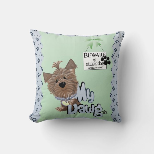 Cuidado con el Cojín decorativo masculino de 20" x (Anverso)