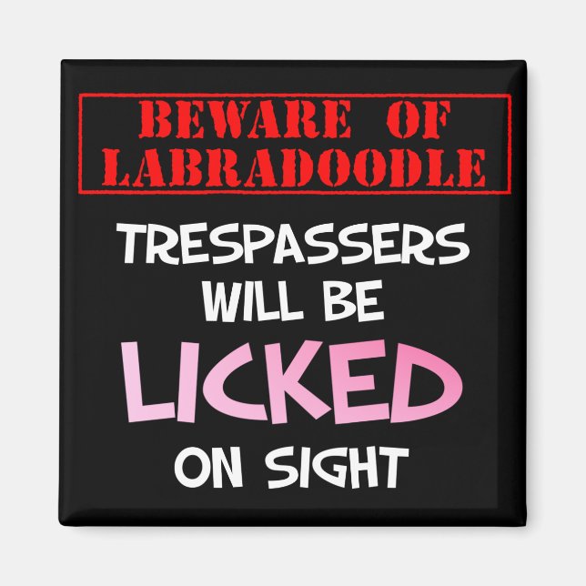 Cuidado con el imán del garabato (negro) (Frente)