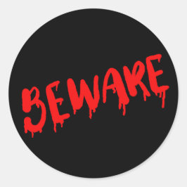 Cuidado con el pegatina de Halloween