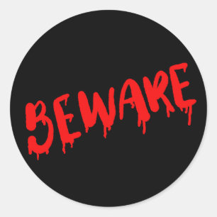 Cuidado con el pegatina de Halloween