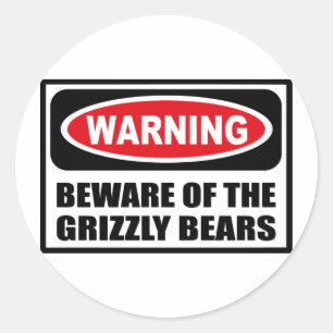 CUIDADO CON EL Pegatina DE LOS OSOS GRIZZLY