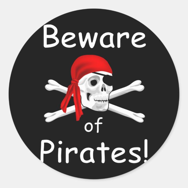 Cuidado con el Pegatina de Pirates (Anverso)