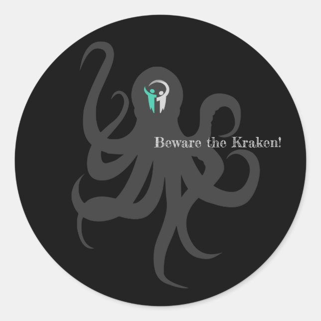 Cuidado con el Pegatina Kraken (Anverso)