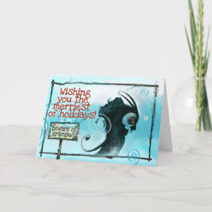 ¡Cuidado con Krampus! Tarjeta de Navidad