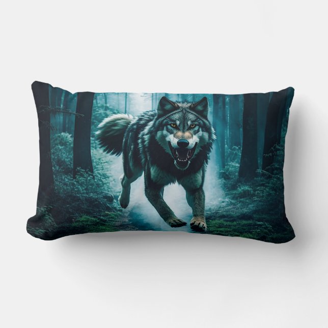 Cuidado con la Almohada Lumbar de Luna Llena (Anverso)