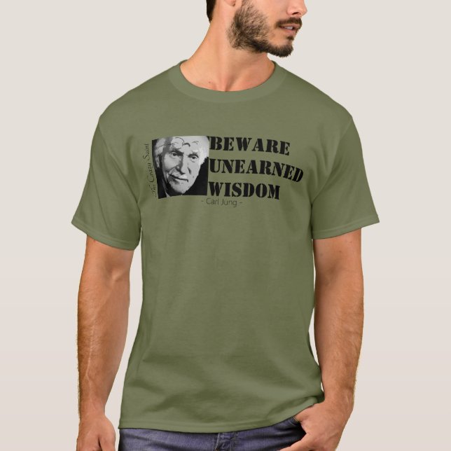 Cuidado con la camiseta de la sabiduría desconocid (Anverso)