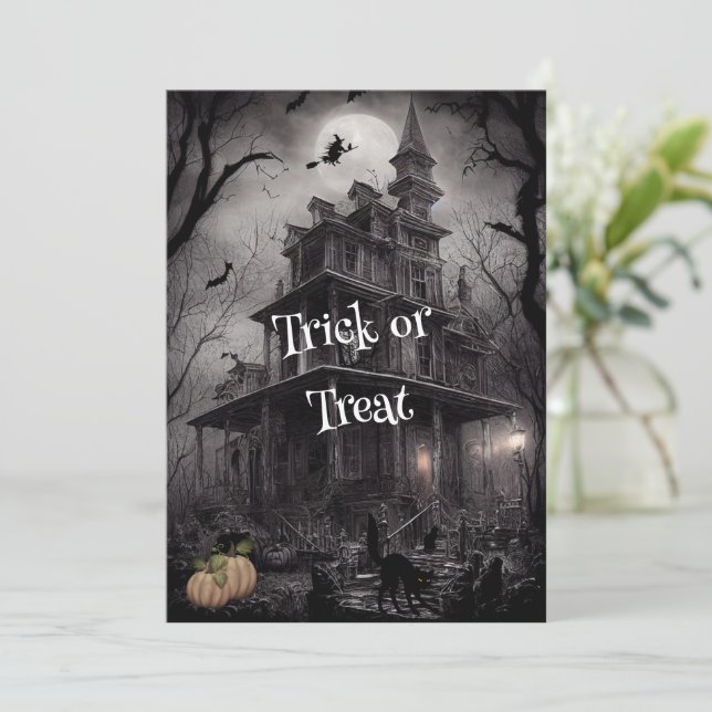 Cuidado con la invitación de la fiesta de Hallowee (Anverso de pie)