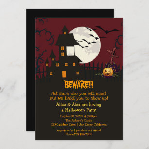 Cuidado con la invitación de la fiesta de Hallowee
