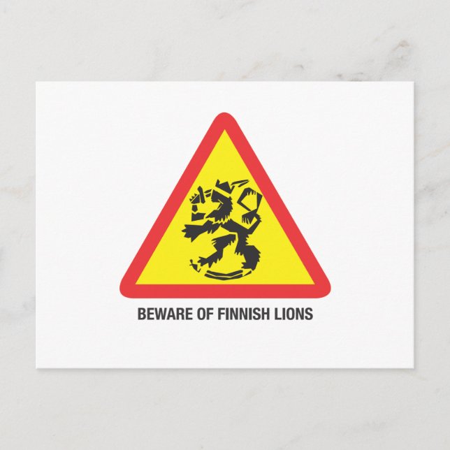 Cuidado con la tarjeta postal de Leones (Anverso)