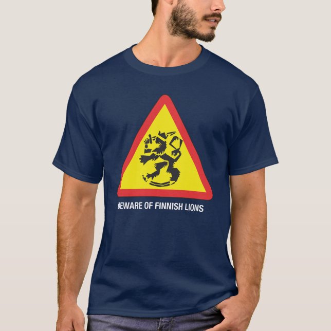 Cuidado con las camisetas oscuras de leones finlan (Anverso)