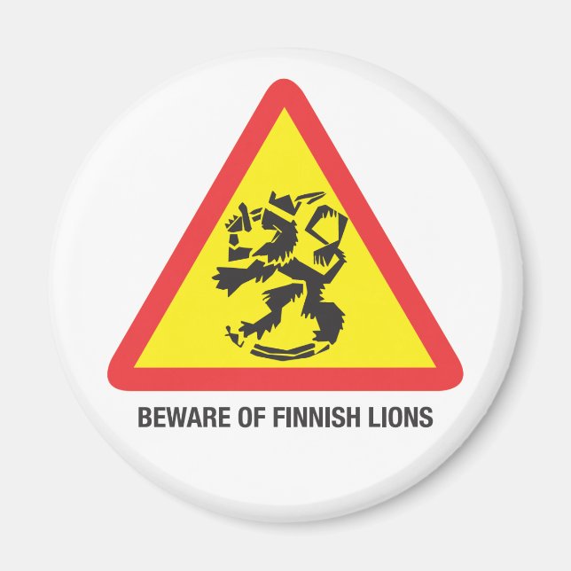 Cuidado con los Leones Imán (Frente)