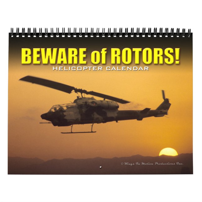 ¡CUIDADO CON LOS ROTORES! Calendario de helicópter (Tapa)