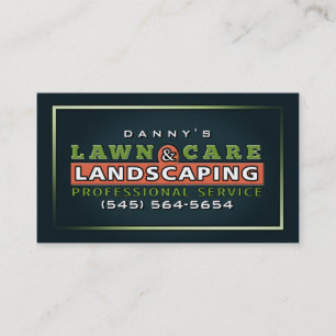 Cuidado del césped y ajardinar la tarjeta de