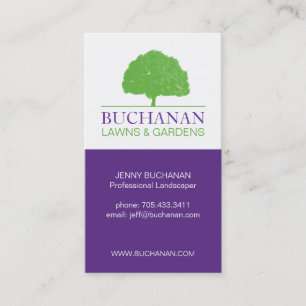 Cuidado del césped y tarjeta de visita que cultiv