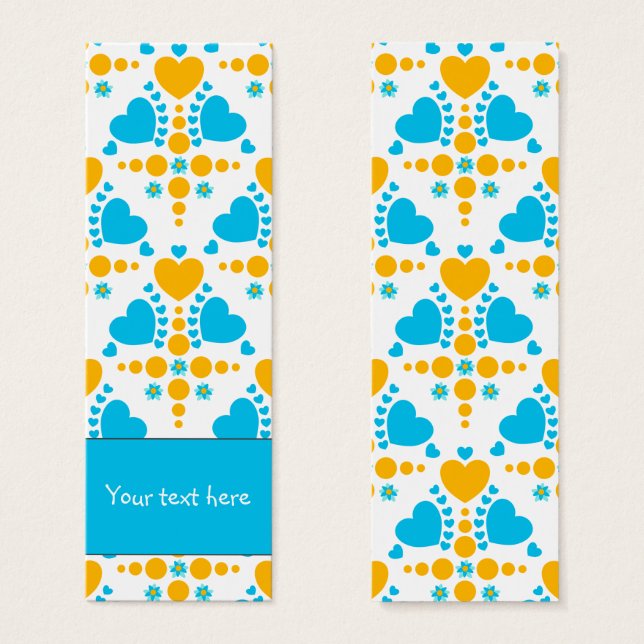 Cuidado doodle dot y diseño cardiaco Bookmark (Anverso y reverso)