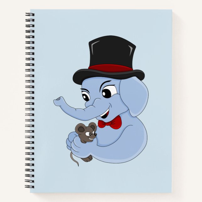 Cuidado elefante niño personalizado cuaderno (Anverso)